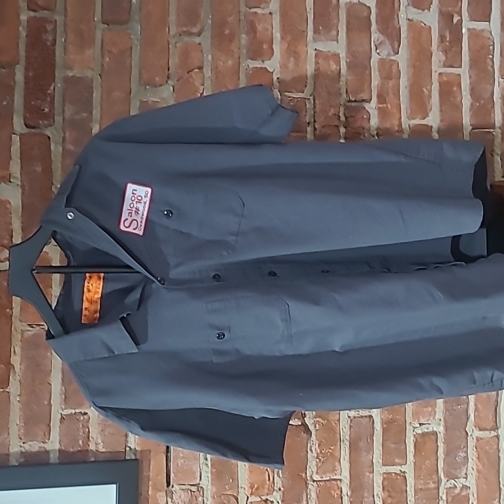 Red Kap “Saloon #10” Mechanic-Style Button Down Shirt – Gray – XL – Short Sleeve